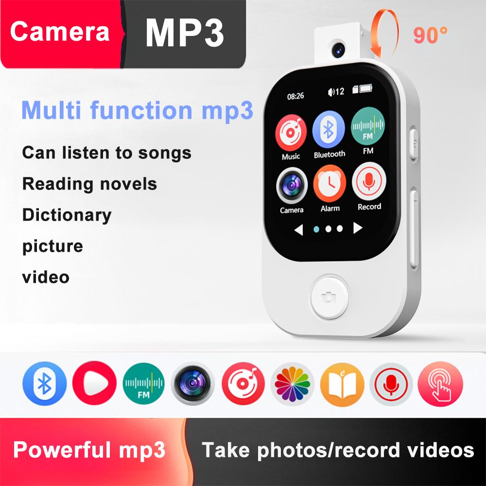 Portable Music Player Bluetooth 5.4 HiFi Lossless Audio MP4 Walkman Touch Screen Built-in Speaker Recorder Camera Video Player FM E-book