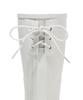Covernat Woman Clover Heart Back Lace-Up Rain Boots Mid-Length Ivory