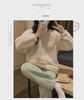 Women's Winter Plush Pajamas Set: Long-Sleeve, Solid Color, Thick Coral Fleece for Home or Outdoor Wear