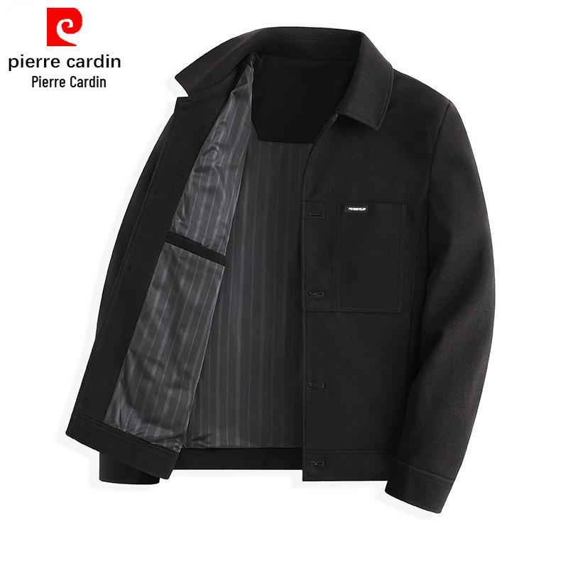 

Мужская рабочая куртка Pierre Cardin из шерсти, Коллекция Весна/Осень 2025, Стиль для среднего возраста, Отложной воротник, Верхняя одежда Осень/Зима 190/3XL (165-180 lbs) чёрный