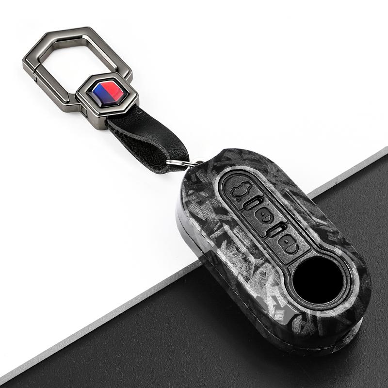 New Abs Carbon Fiber Car Key Cover Case Shell For Fiat 500 Ducato Panda 500L Punto Lancia Musa For Citroen Keychain Accessories