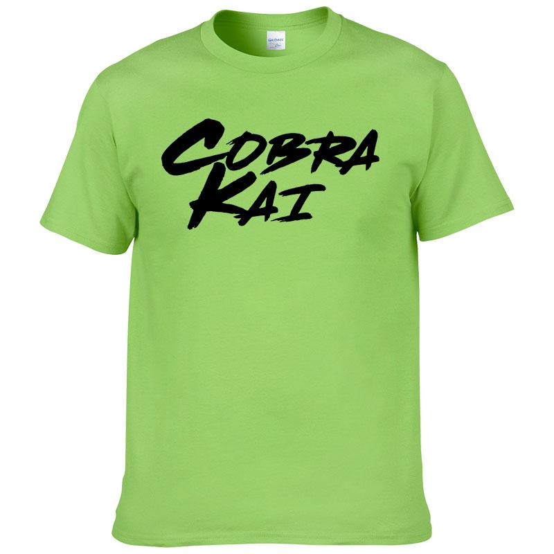 100% Cotton T Shirt Men's Summer Short Sleeve  Tshirt Fashion Casual T-shirt Cobra Kai Print Tshirt Homme Hombre F67