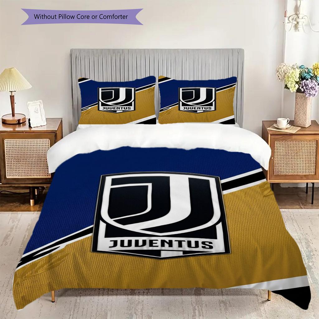 Biancheria da letto con stemma del Football Club Juventus (1 * copripiumino + 2 * federa, senza nucleo) Regalo di compleanno di Natale Copripiumino e federa Set biancheria da letto