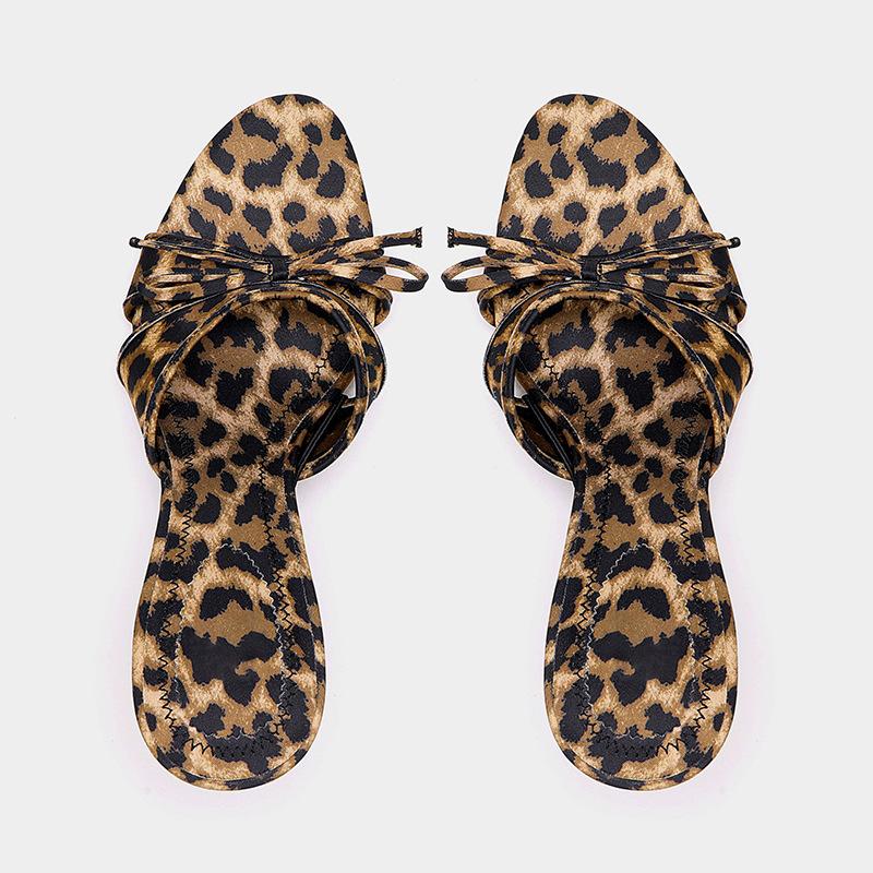 New Luxury Leopard Pattern Women's High Heel Sandals with Thin Heels Fashionable and Trendy Casual Sandals Classic Women's Shoes