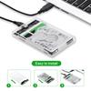 OULLX Type C USB3.0 2.5inch HDD Case Transparent SATA  Adapter Hard Drive Enclosure for SSD Disk Box HD External HDD Enclosure