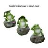 3pcs/set Frogs Statues Sitting on Stone Sculptures Mini Yard Frogs Stone Ornaments Turquoise Home Decor Accessories Resins