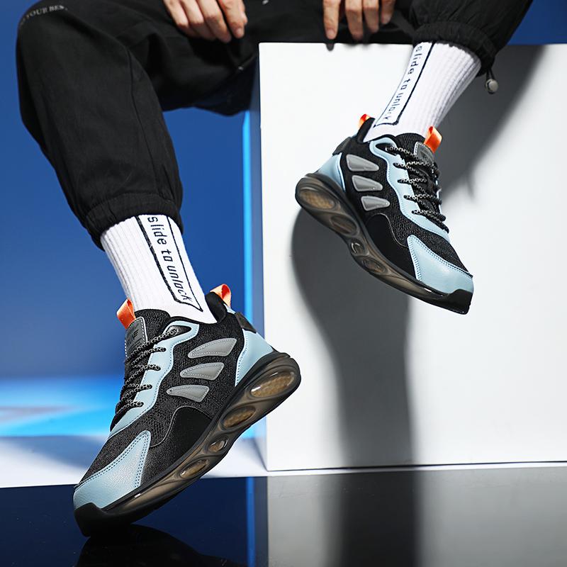 Мужская дышащая спортивная обувь для бега и фитнеса Four Seasons 44 чёрный/темно-зеленого — фото 11