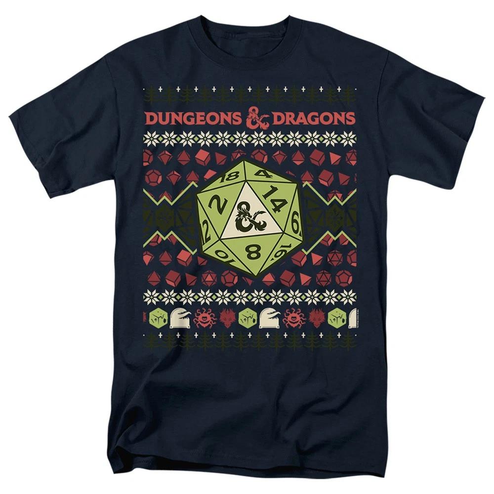 Dungeons And Dragons 20-Sided Dice Ugly Christmas Unisex Children s T-shirt Blue 110