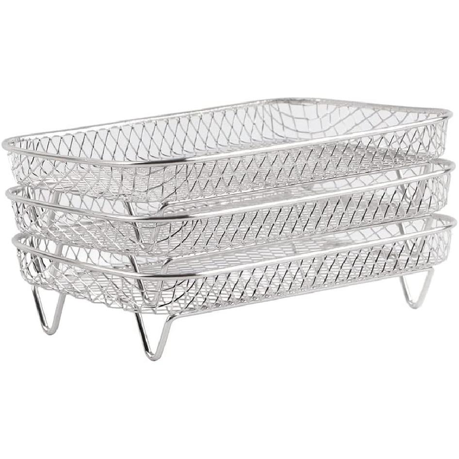 

3 шт. Трехуровневые стойки для аэрофритюрницы для DZ201 Foodi, Трехуровневая стойка-дегидратор из нержавеющей стали для Nj DZ201 Foodi, Многослойная решетка для гриля,