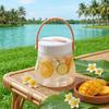 Camping ao Ar Livre Portátil Alimentos Portátil Silicone Recipiente de Armazenamento de Alimentos Bebida Fria Balde de Gelo 1200ml