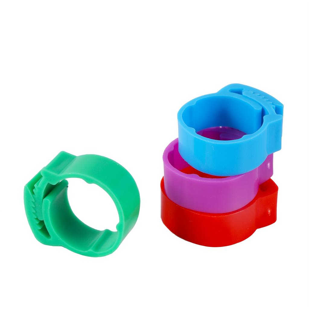 Chicken Foot Ring ID2.0~2.4cm Adjustable Size Poultry Leg No Number Buckle Ring Plastic Chick Duck Goose Poultry Feeding 35 Pcs