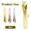 3 Pack Zinc Alloy Facial Cream Spoon, Cosmetic Spatula for Skincare - Silver Gold Rose Gold Mini Beauty Scoop for Eye Cream & Mask Application