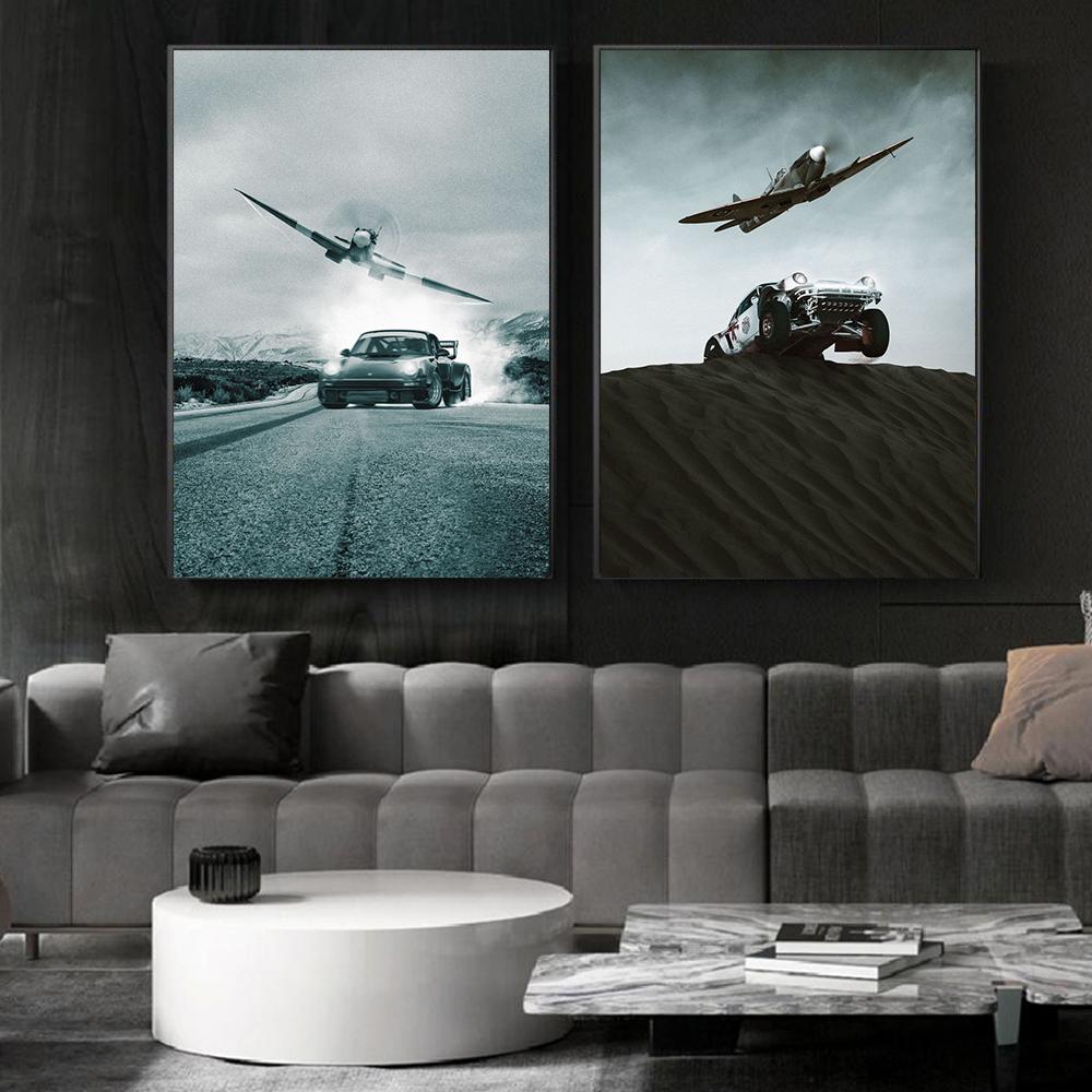 Blackbirds Black Sport Car Fighter Jets Prints Poster Canvas Painting Hd Modern Wall Art Pictures Living Room Bedroom Home Decor