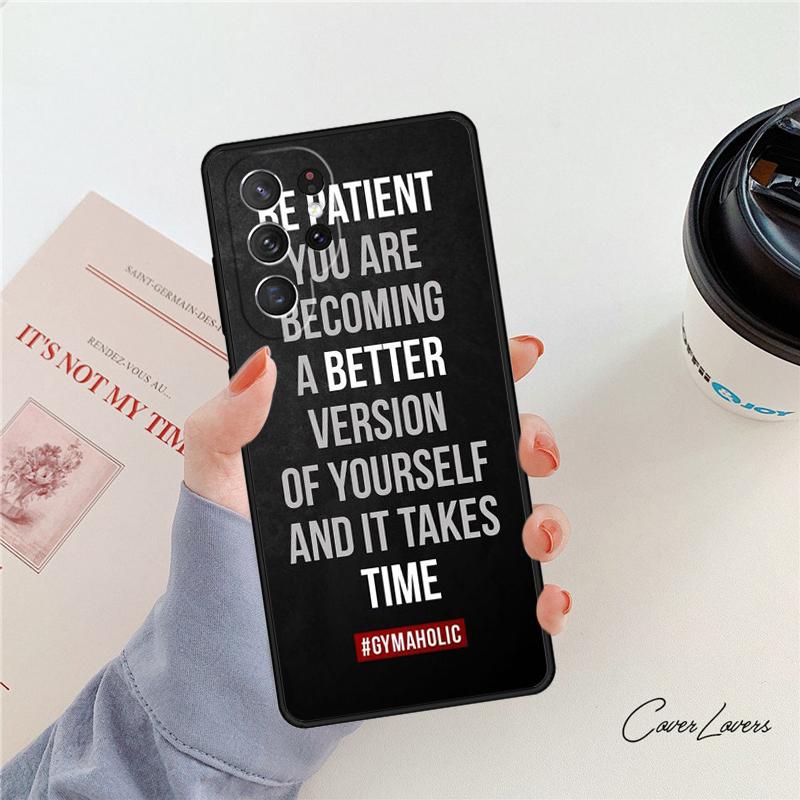 Motivierende Fitnessstudio Inspirierende Zitate Handyhülle Für Samsung Galaxy S24 S25 S23 S22 Ultra Note 10 20 Plus S20 S21 FE Hülle