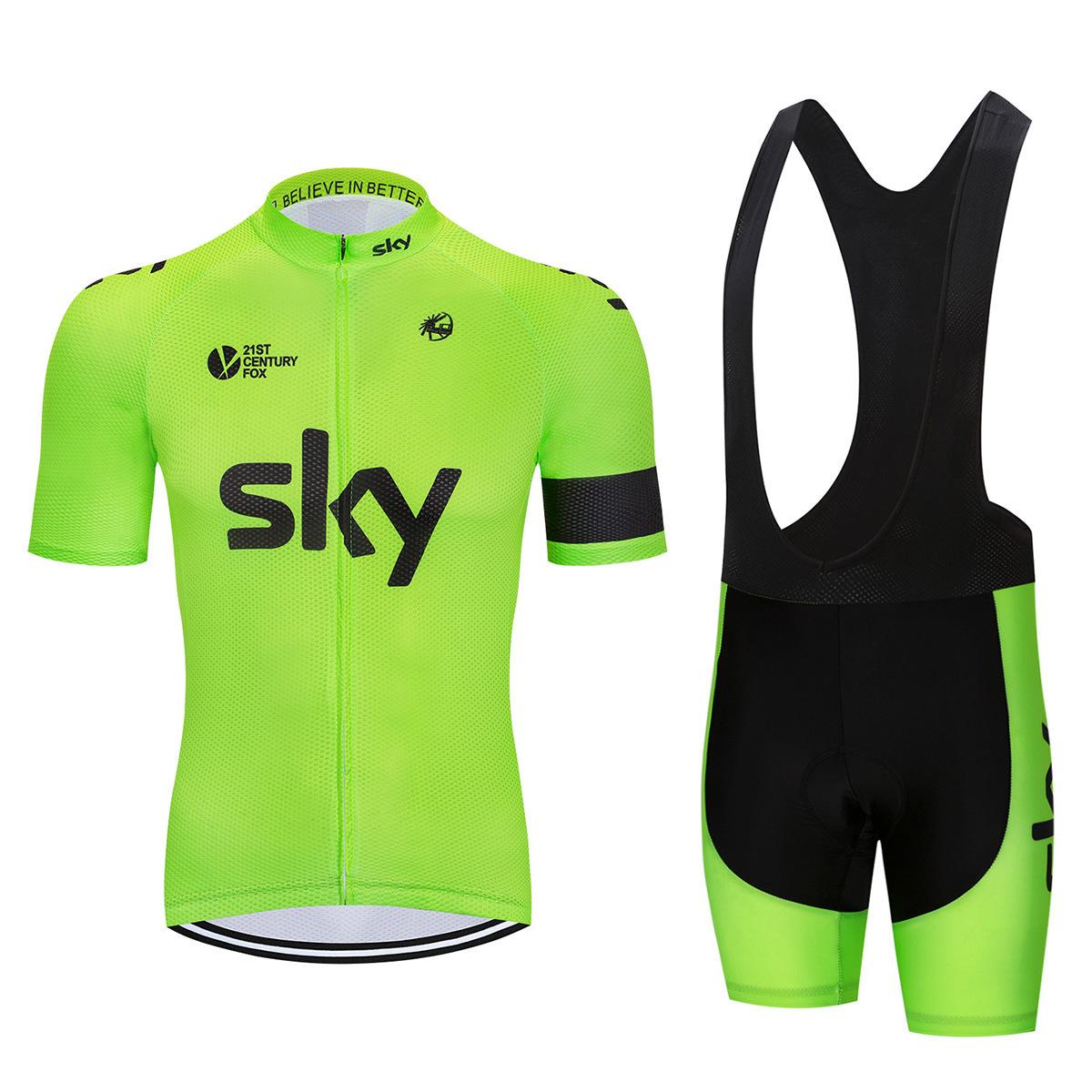 

Bicycle Clothing Sky Team Mountain Bike Bicycle Team Edition Cycling Suit Set Strap Short Sleeve Set 2026 Summer Breathable Cycling Suit Set XXL