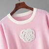 European & American Embroidered Knitwear Set: Embroidered Top + Short Skirt – Fashionable, Casual, Loose Two-Piece Outfit