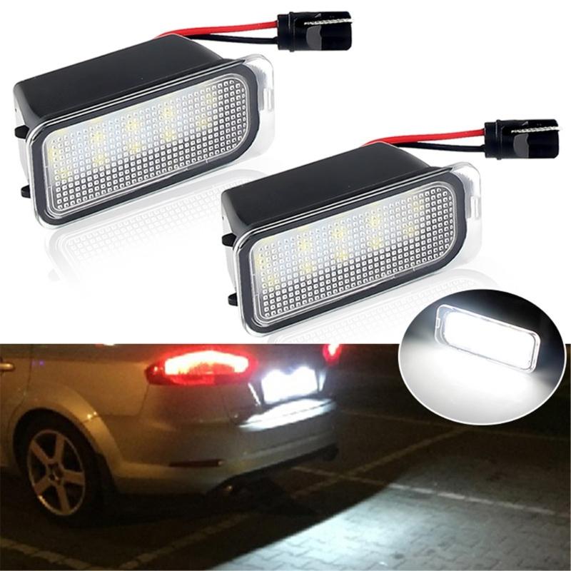 1 Pair LED License Plate Lights Lamp for Fiesta Focus KUGA Replacement Rear Tail License Lamp Assembly