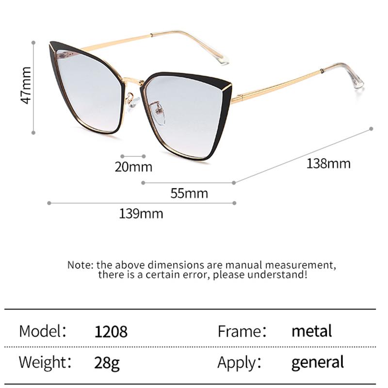 Fashion Cat-eye Sunglasses For Women With High-end Personalized Versatile Sunglasses New Metal Sunglasses 1208