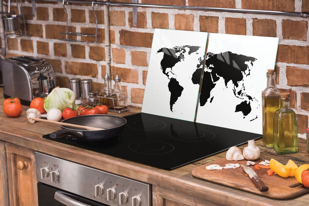 SZKLANA PŁYTA OCHRONNA NA KUCHENKĘ 90x52 MAPA