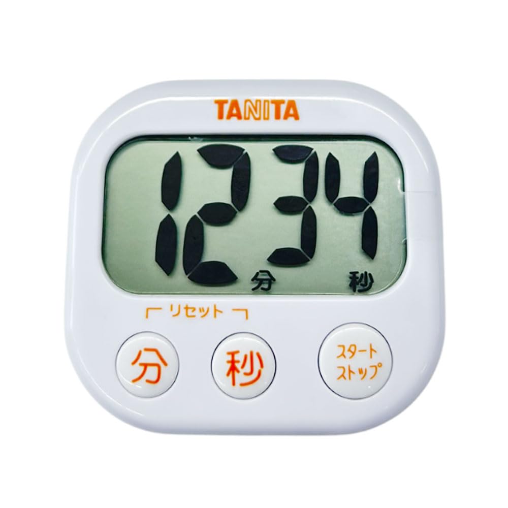 

Tanita Kitchen Timer with Stand, Large Screen, Study Timer, White, TD384WHVV