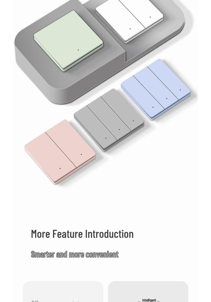 Smart Ultra-Thin Panel Switch: Compatible with Mijia App for Remote Control, Voice Commands, and Timed Scenes.
