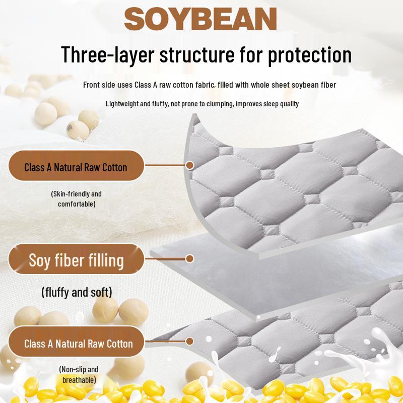 Gesteppter Matratzenschoner - Sommer Topper Pad für Zuhause, Schlafzimmer, Hotel und Studenten Einzelbetten