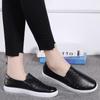 Spring Plus Size Women's Genuine Leather Slip-On White Flats - Casual, Breathable, Korean Style