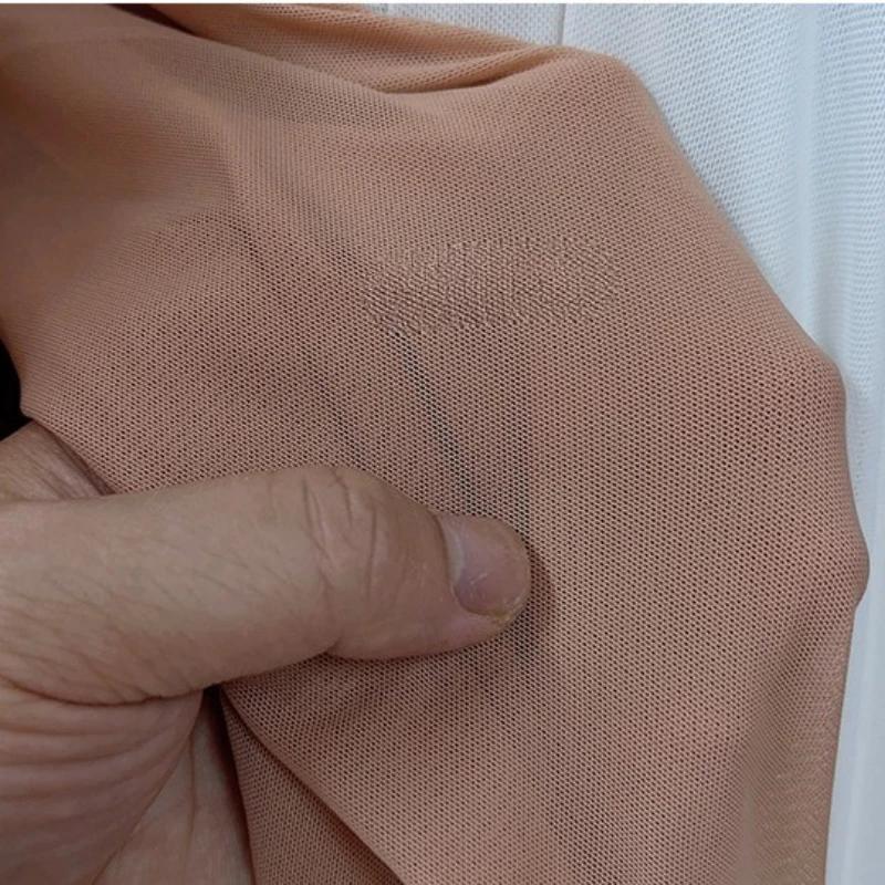 Wide 150cm Nylon Mesh Fabric Spandex High Elastic Dense Black White for DIY Sewing Lace Shirt Stockings