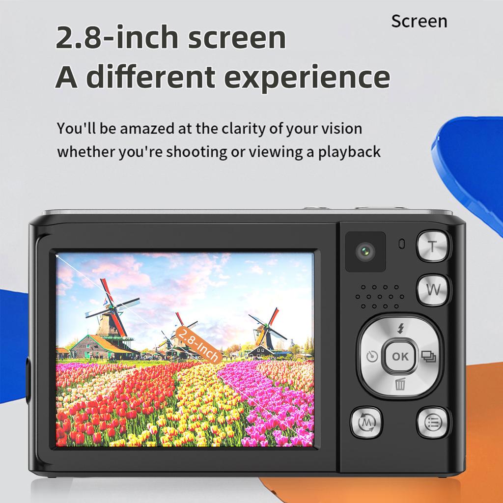 4K Digital Camera Digital Video Camera 48MP Dual Lens 2.8 Inch IPS Screen Auto Focus 16X Digital Zoom Built in Flash