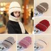 Plush Beanie Hat Scarf Thickened Scarf Set Hooded Fashion Ear Protection Hat  Cycling