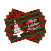 4pcs Christmas Placemats - Red & Green Checkered Table Mats with Digital Print, 18x11.8 Inch, Hand Wash Only, Polyester Fabric