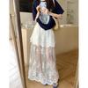 Sommer Netzspitze Bestickter A-Linien-Rock