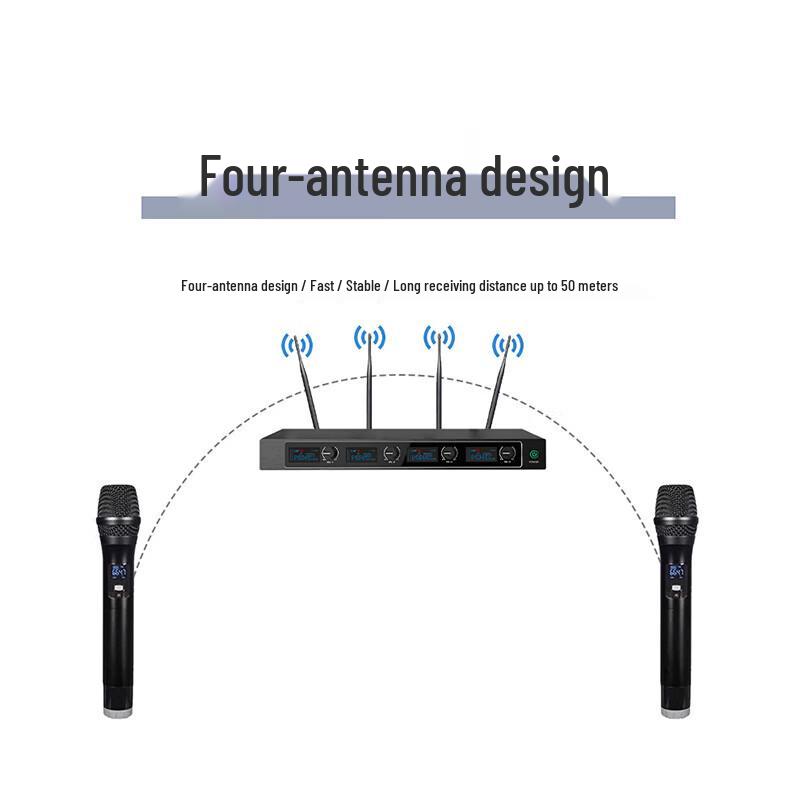Runpu RP-WX8004S One-to-Four Wireless Handheld Microphone System (CN version)