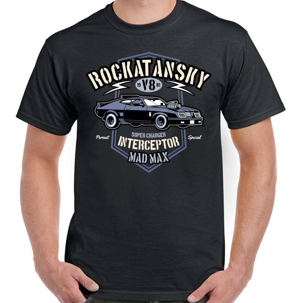 Mad Max T-Shirt Rockatansky Mens Inspired Supercharger Interceptor Car Film M