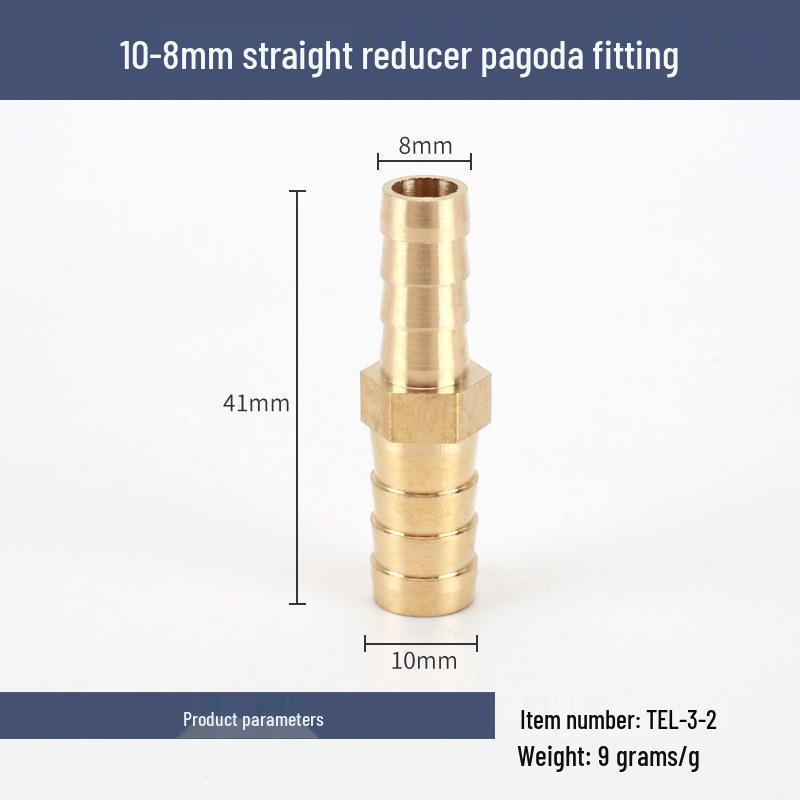 Brass Reducing Pagoda Plug for Hose Fitting - Converts 4mm To 19mm Diameters