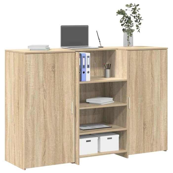 VidaXL Bureau réception chêne sonoma 155x50x103,5 cm bois d'ingénierie, comptoir de réception, réception de salon, comptoir 3324198