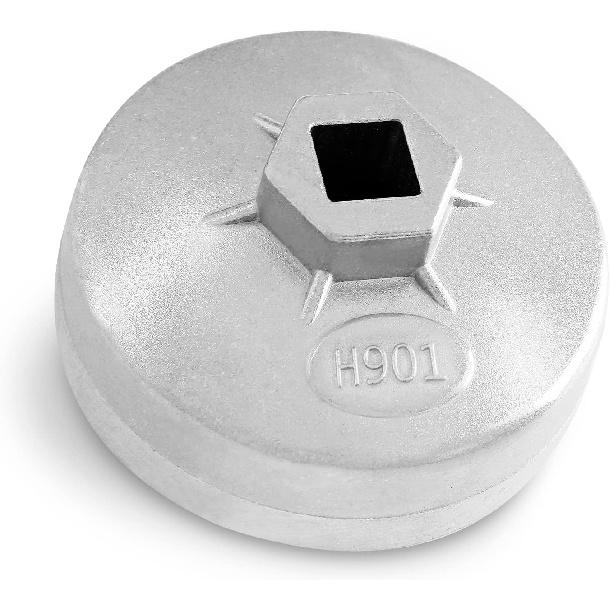 74mm 15 Flute Oil Filter Wrench, Cap Type Oil Filter Removal Tool Aluminum Oil Filter Cap Wrench for Cars (Model 903-3)