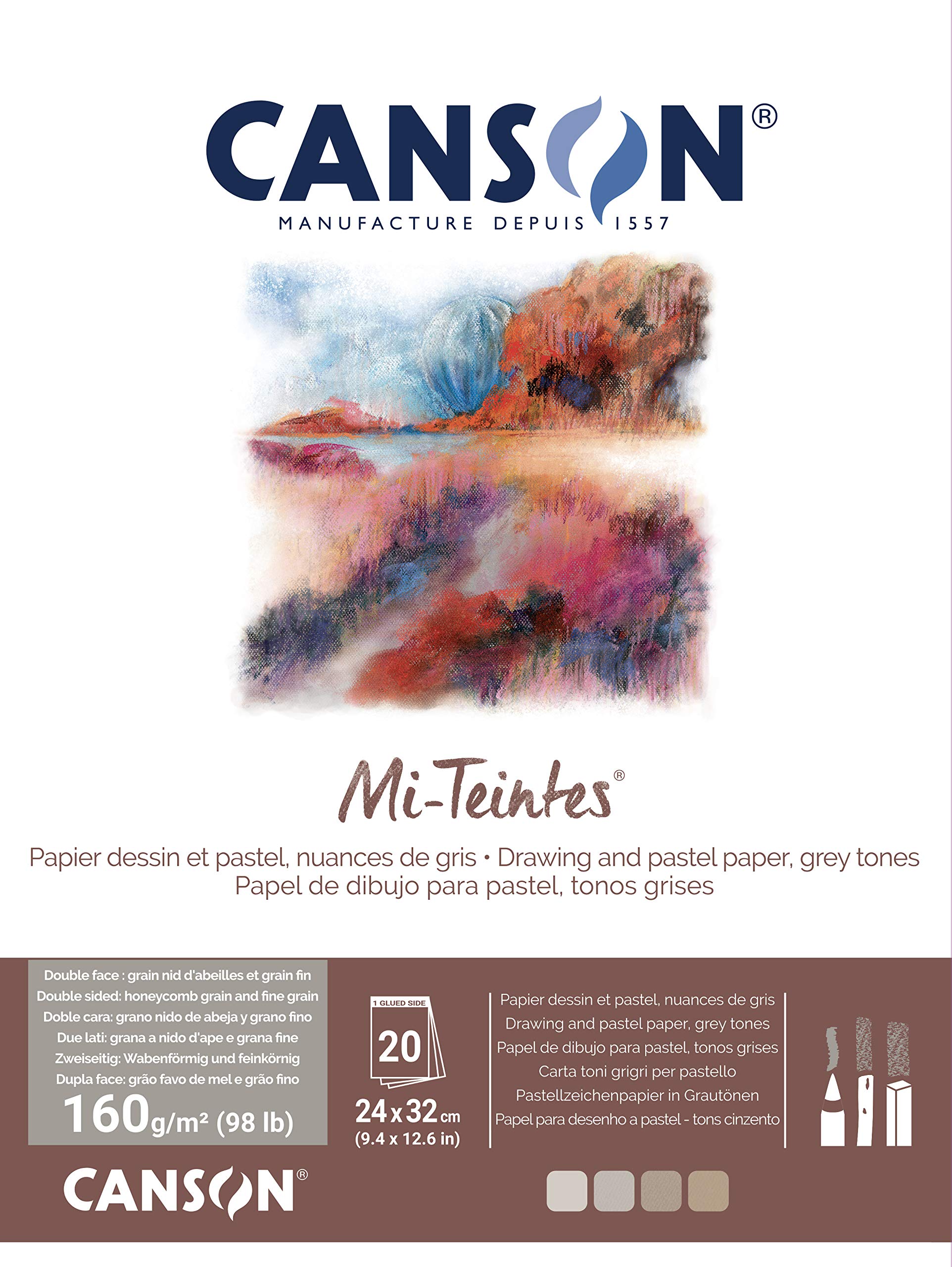 

Maruman Canson Colored Drawing Paper Gray 24 x 32 C31032P003 Mi-Tanto Pad, Tone, 4-Color Assortment, cm, серый