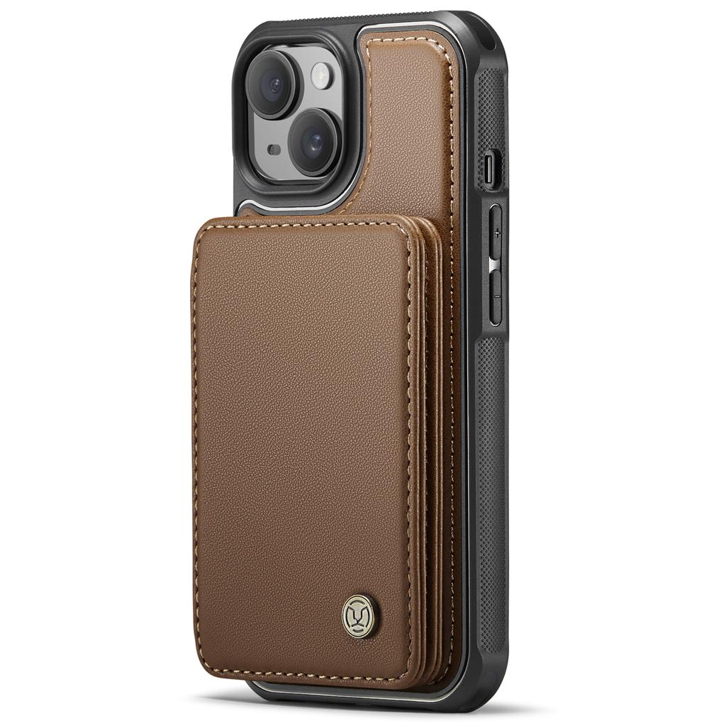 For iPhone 14 Plus Case Leather Mobile Cover with Detachable Magnetic Card Bag