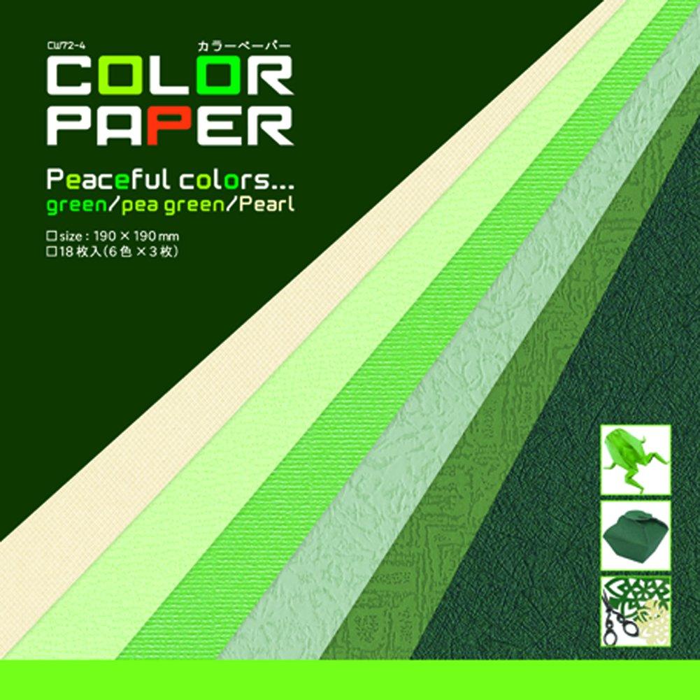 

Taniguchi Shoudo Origami 6 3 Sheets Each Sheets Shikishi, Colors, (18 Total), Green, CW072-004