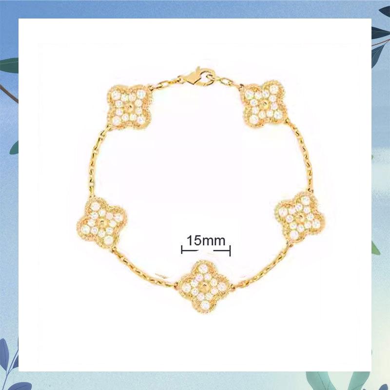 Clover Bracelet CNC Buckle Thick Chain Rose Gold Red Agate Black Agate Lucky Bracelet for Women