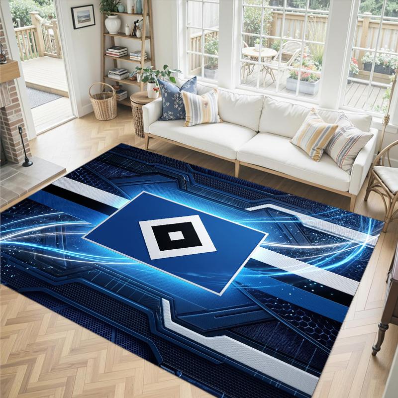 Hamburger SV Football Design Tappeto in Velluto di Cristallo Accogliente Non?Tappeto Stampato Antiscivolo per Camera da Letto Soggiorno Ingresso