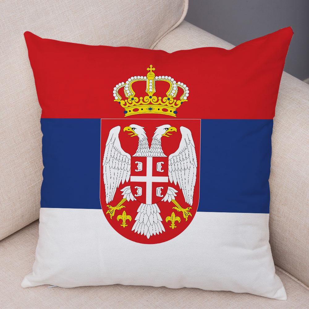 Style National Flag Cushion Cover for Sofa Home Car Decor Geometric Print Pillowcase Super Soft Plush Pillow Case Xcm