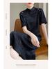 Women's Summer Stand Collar Cheongsam: Slim, Versatile, Retro Satin Long Dress