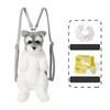 Backpack Plush Schnauzer Dog Doll Stuffed Animal Kawaii Cartoon Travel Bag Toy