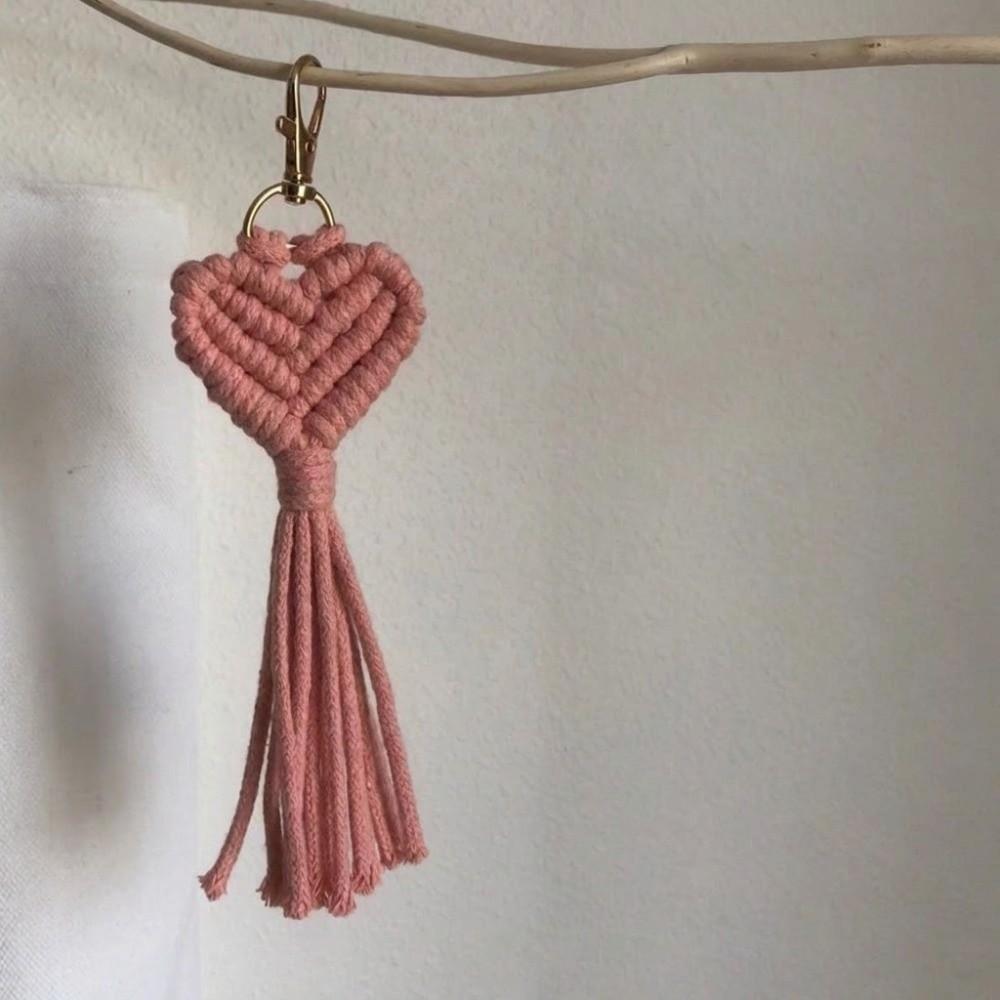 Heart-shaped Handwoven Keychains Pendant Style Mobile Phone Bag Pendant For Women Gift