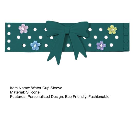 Cup Boot Sleeve Silicone Tumbler Protector with Bow Charms Scratch-Resistant Cup Cover