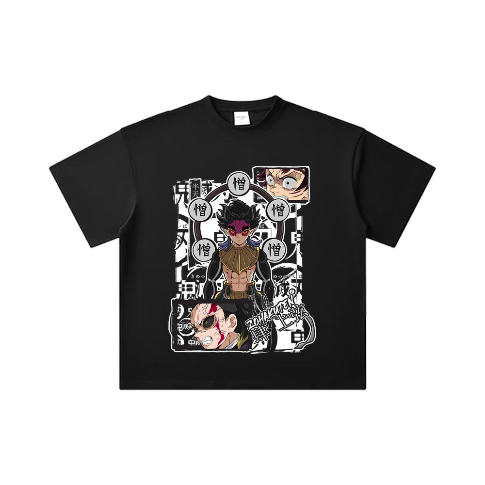 260 GSM Double Yarn 32 Count 100% Cotton Demon Slayer V106 Zohakuten Print Unisex Heavy Cotton T Shirt