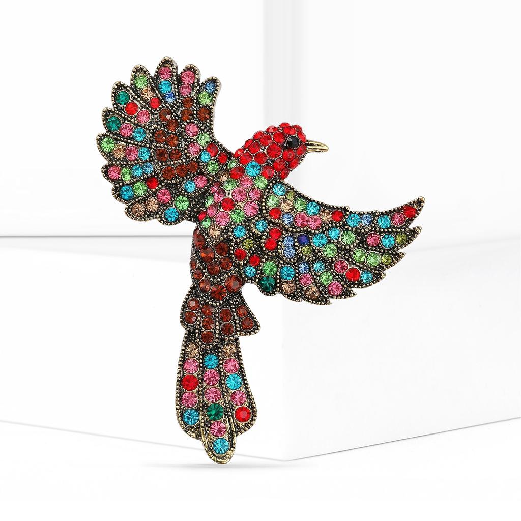 Luxury Rhinestone Bird Brooches for Women Unisex Fashion Animal Pins Friend Event Party New Gifts Jewelry Decoration Accessories