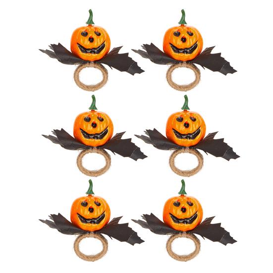 Halloween Napkin Ring Pumpkin Eyeball Spider Skull Napkin Holder for Dinner Table